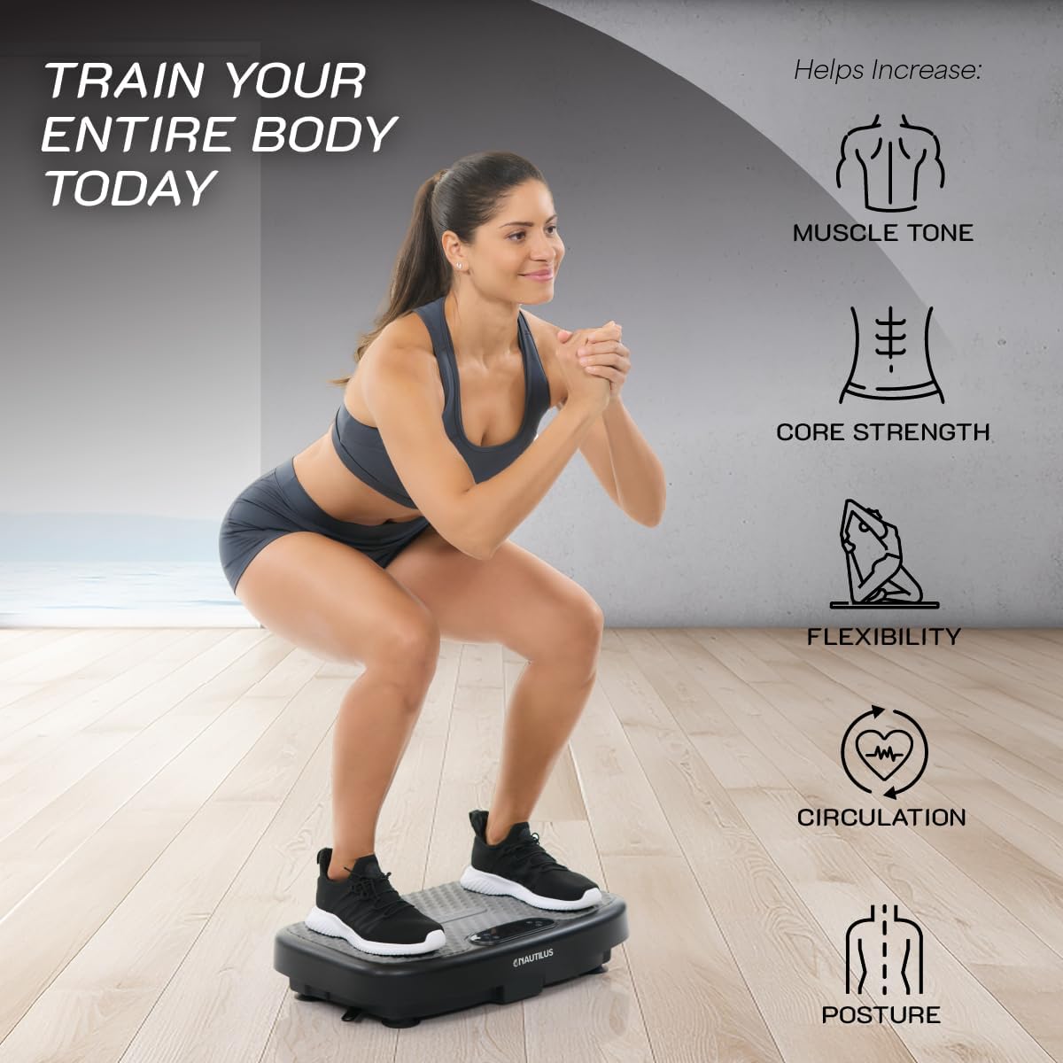 Nautilus Vibratone Pro Vibration Plate - Full Body Workout Machine for Muscle Activation & Fat Loss