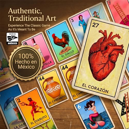 Cuitáxi Mexican Bingo Game for 20 Players 8.1 x 5.3 in – Didactic Pesos & Markers, Made in Mexico