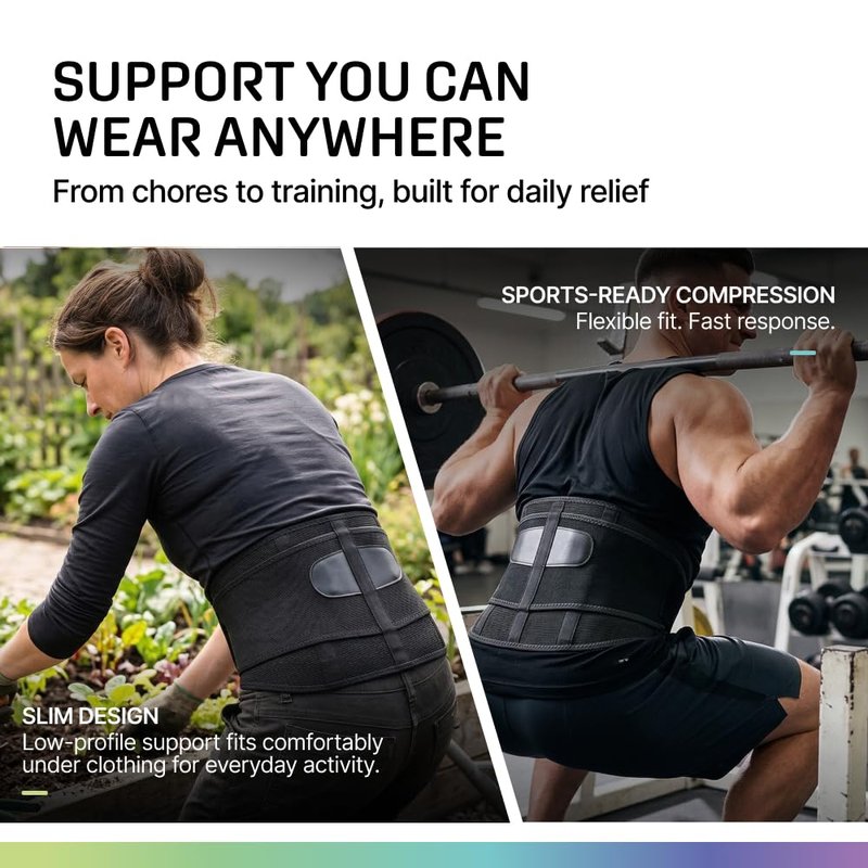 Modvel Lower Back Brace for Men and Women – Back Support Belt for Pain Relief, Herniated Disc, Sciatica, Scoliosis – Lumbar Compression Brace.