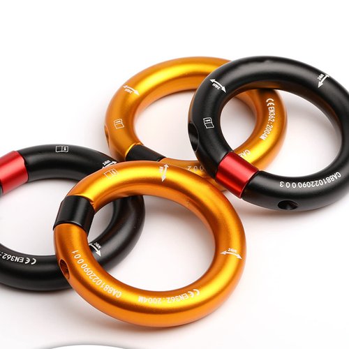 Aqur2020 Rappel Ring, Rock Climbing O Ring to Use Abrasion Uniform Force for Mountaineering (Gold)