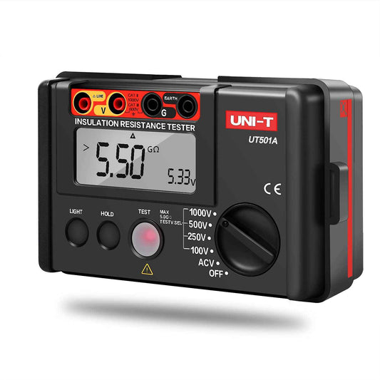 Megohmmeter, UNI-T Insulation Tester 1000v, Will Accurately Measure Insulation Values up to 1000 Megohms at 750 Volts, Electrical Tester 0-5G Ohm Meter, 2000 Counts LCD Display with Backlight UT501A