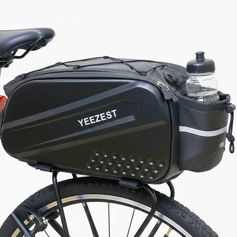 Yeezest Bike Bag for Bicycle Rear Rack – 10L Hard Shell Waterproof Bike E-Bike Rack Bag with Shoulder Strap & Reflective Stripfor Cycling, Commuting, Outdoor Travel, Gifts for Men