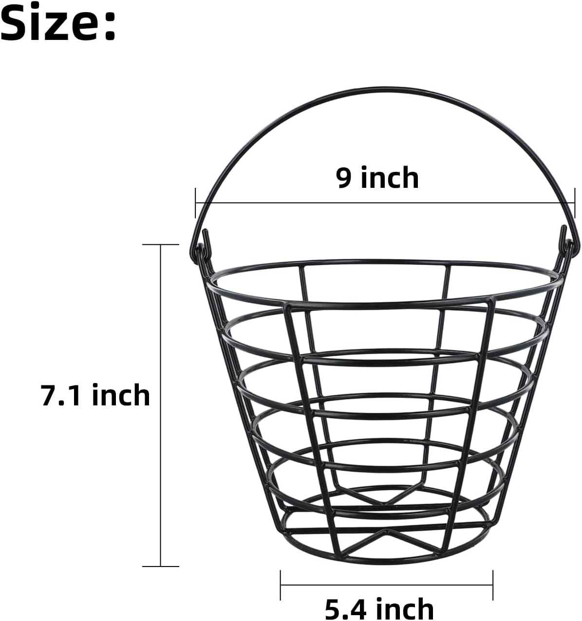 Roykaw Golf Ball Basket - Durable Container for 50 Balls | Easy to Organize with Handle