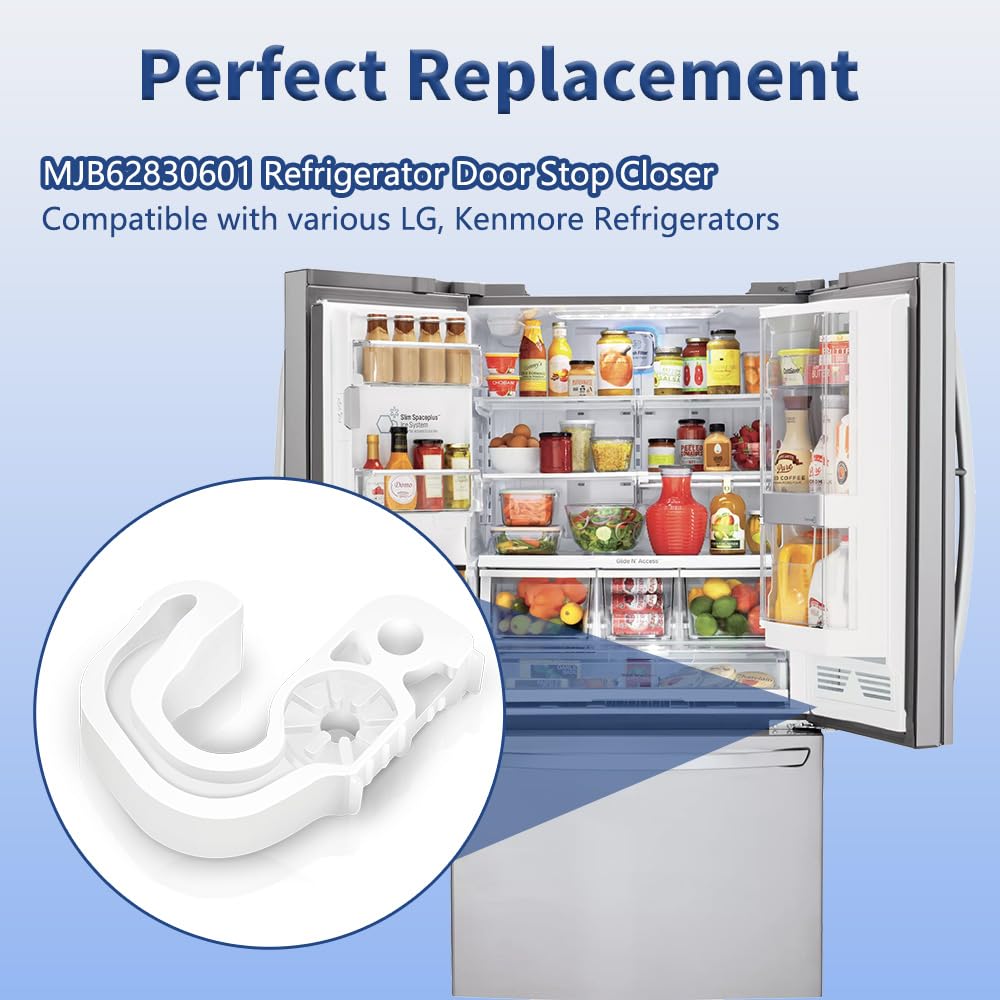 Upgraded MJB62830601 Refrigerator Door Stop Closer for LG/Kenmore Refrigerators - Replaces 2676302, PS7796195 (2 Pack)