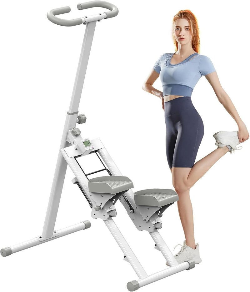 Stair Stepper for Home,Stair Climber Foldable,Large Pedal Vertical Climber Machine for Full-Body Workout,Steppers for Exercise at Home with 300LBS Loading Capacity (White)