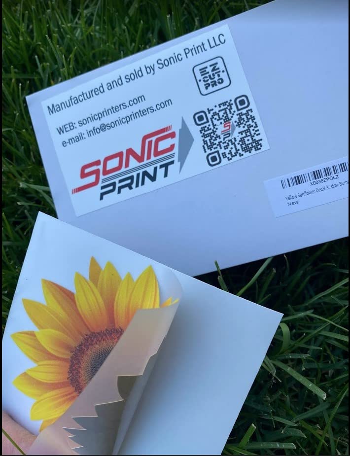 Yellow Sunflower Vinyl Decal - 3-Inch Weatherproof Sticker for Car & Window