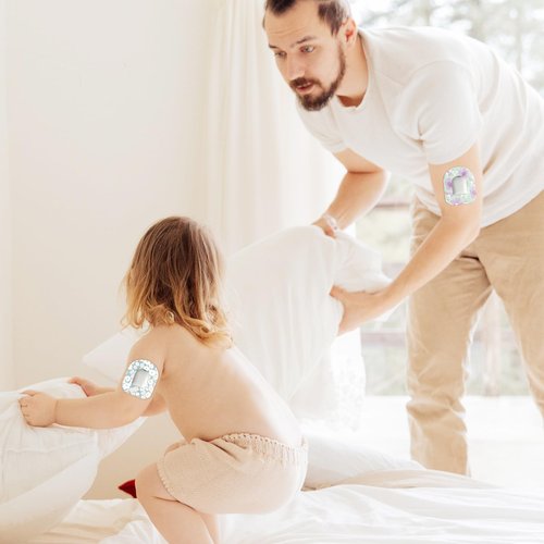 25pcs Adhesive Patches for Omnipod 5, Breathable Waterproof CGM Insulin Sensor Covers, Medical Overpatches, Flower Prints Glucose Sugar Sensor Stickers Compatible with Omnipod 5 Accessories
