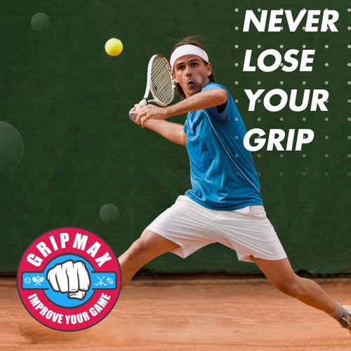 GRIPMAX Grip Enhancer Spray - Non-Slip Formula for Ultimate Grip, Sweat-Resistant & Quick-Drying Athletic Adhesive Spray - Long-Lasting & Non-Sticky Grip Boost Anti Slip Spray (Tennis)