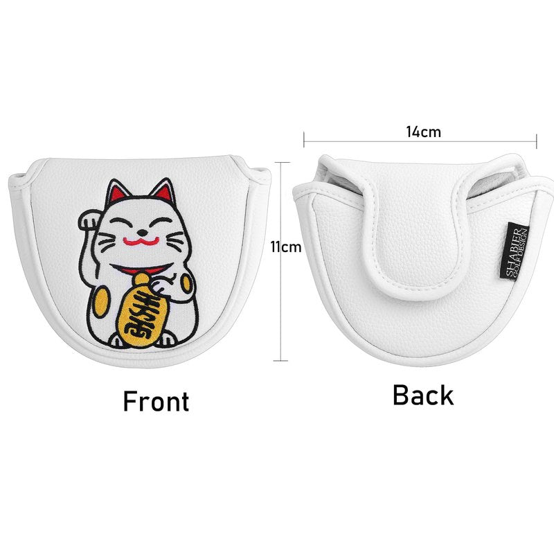SHABIER Maneki-Neko Lucky Cat Design Mallet Putter Headcover for Mallet Headcover