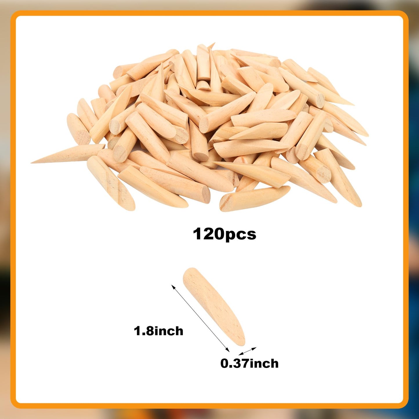 BLSUREFYX 120 PCS Solid Wood Pocket Hole Plugs 3/8-Inch Diameter Sturdy and Resistant to Breakage Pine Wooden Hole Plugs for Screw Holes and Pocket Hole Jig Woodworking Tool