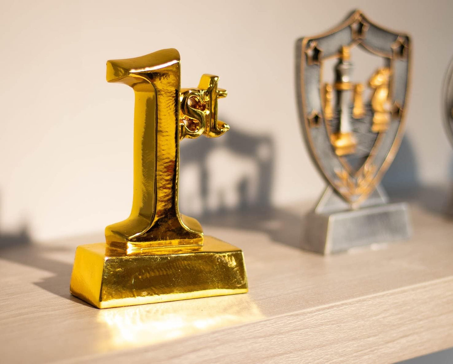 Maplefield Resin 1st Place Trophy - Gold Trophy Cup Finish - Winner Medal Recognition & Sports Award - Mini Awards for Kids & Adults - 5.5 x 3.5 x 1.75 in, Pack of 1