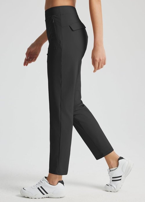 Libin Women's Golf Pants - High Waisted Stretchy Travel Dress Pant with Zipper Pockets | Lightweight Straight Leg