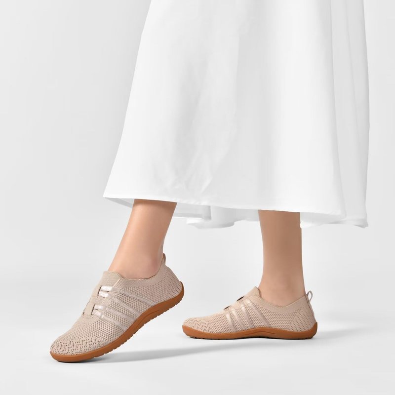 DEXJEWU Women's Minimalist Barefoot Walking Shoes Wide Toe Box Flats Lightweight Casual Gym Athletic Sneakers, 006 Camel, 8