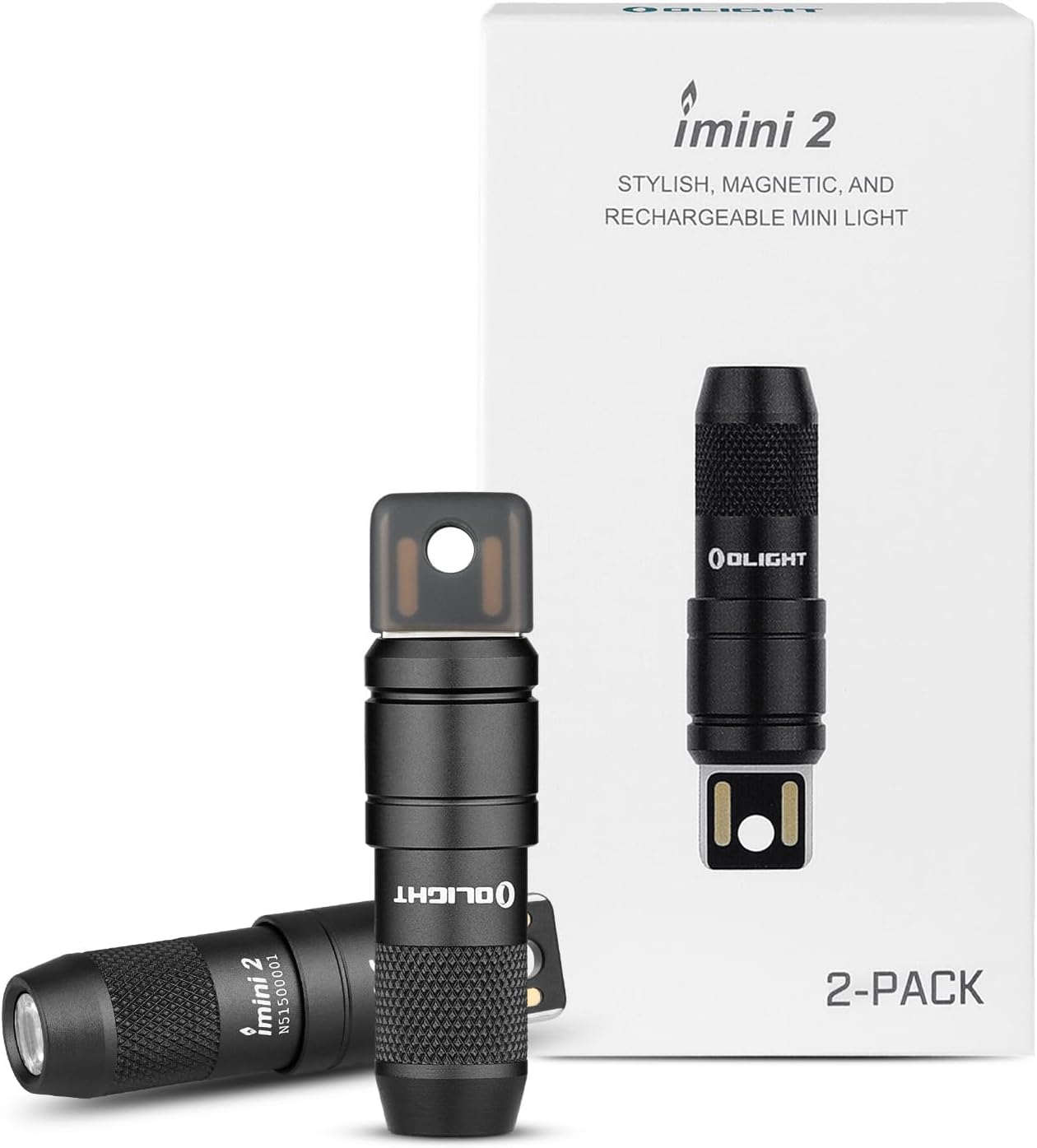OLIGHT IMINI 2 EDC Keychain Flashlight - 50 Lumens Compact Mini LED Lights for Everyday Carry | Rechargeable & Portable