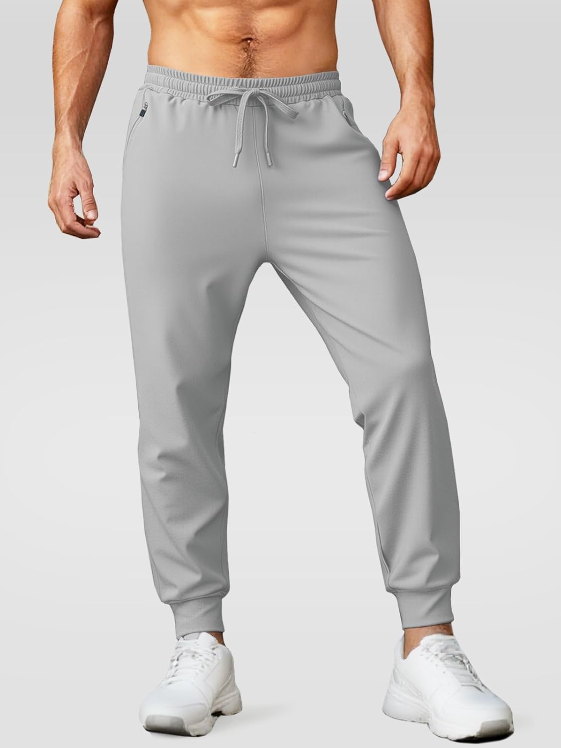 Aolesy Men's Joggers - Tapered Workout Sweatpants with Zipper Pockets for Gym & Running