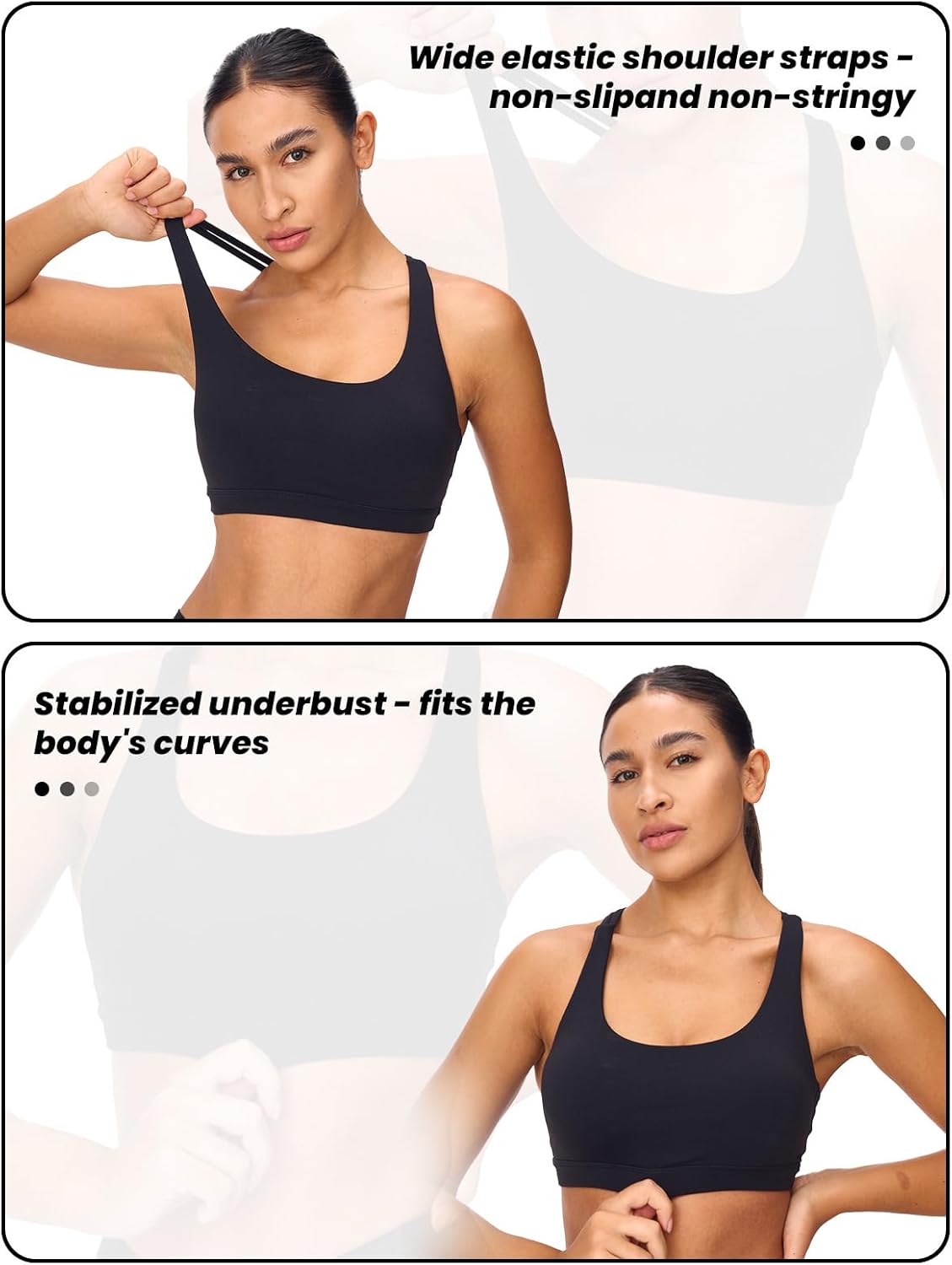 Skiennix Women's Strappy Sports Bra - Light Compression Criss Cross Back | Supportive U Neckline, Padded