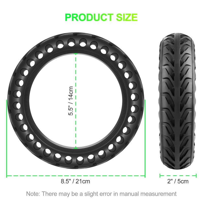 BANGTING 50/75-6.1 Tubeless Solid Tires for Electric Scooter, 8 1/2 x2 Tire for Gotrax GXL V2 / XR/APEX, 8.5x2 inch Tire Replacement for Xiaomi Pro 2 / M365 / 1S (Black 1PCS)