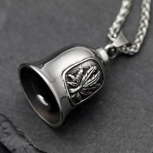 Leaf Motorcycle Ride Bell, Stainless Steel Bell Biker Accessory,Guard Riding Safety