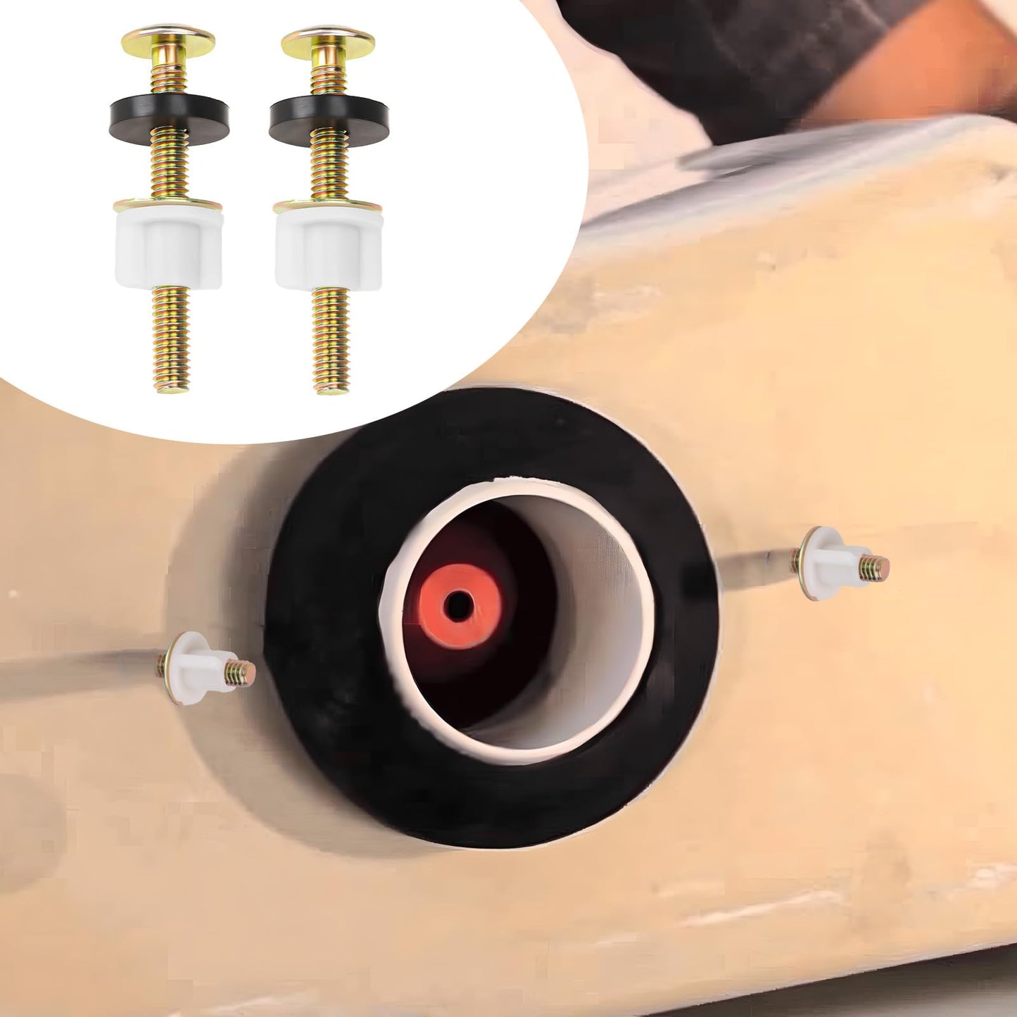 2 Inch Toilet Tank to Bowl Bolt & Gasket Hardware Kit for 2-Piece Toilet Seal American Standard Toilet Parts Toilet Repair Kit Inside Toilet Tank Replacement Kit