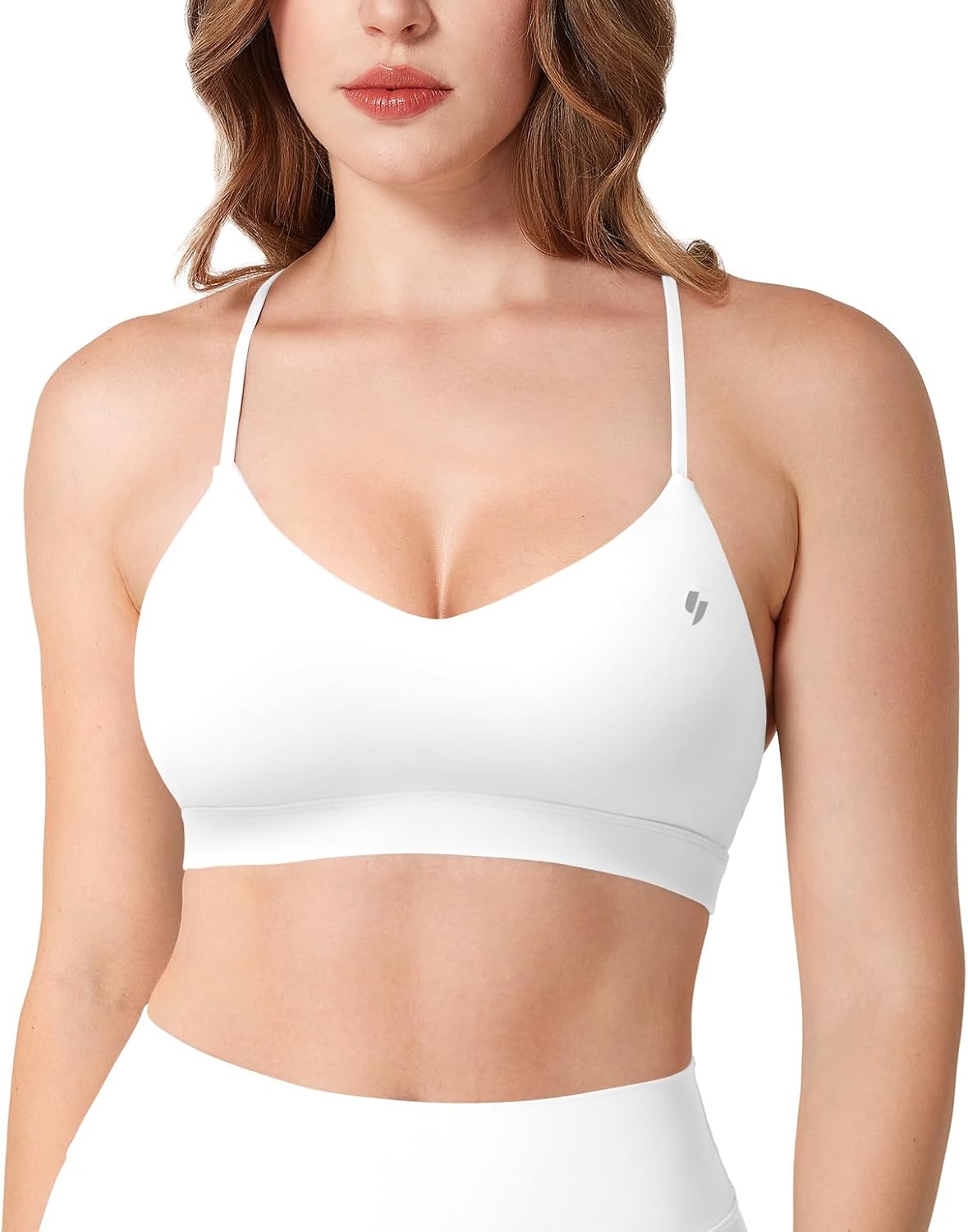 YEOREO Yaciny Y-Back Sports Bra for Women | Padded V-Neck Strappy Gym & Yoga Top