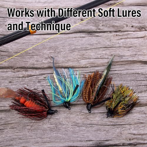 Weedless Bass Fishing Jigs - 2 Pack, Pumpkin Seed, 1/4oz Hook #3/0