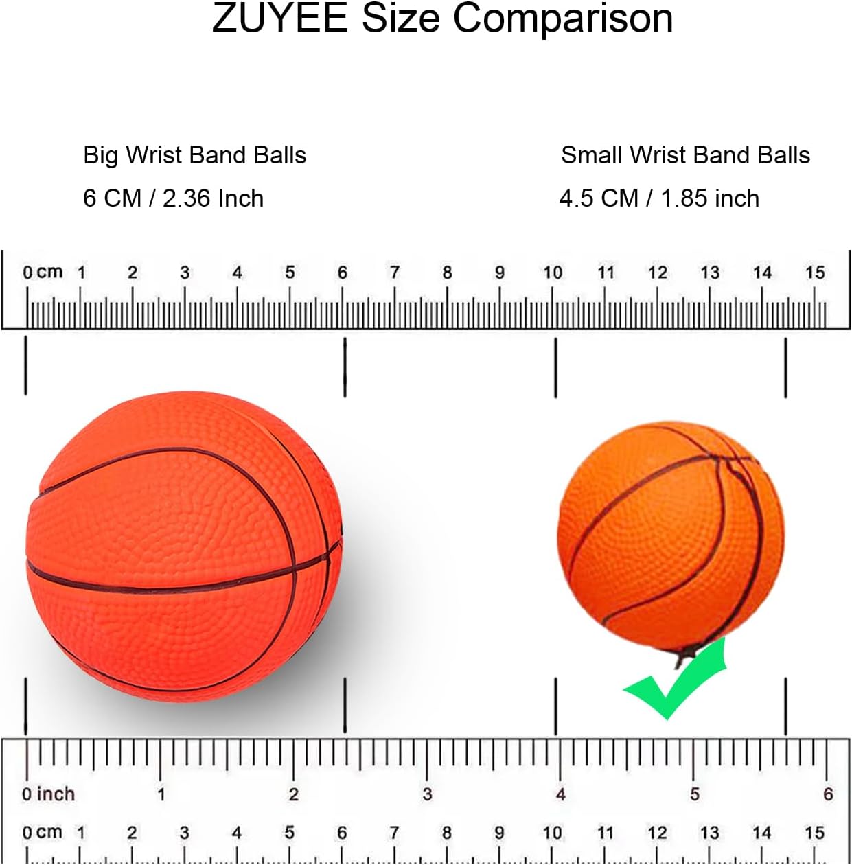 ZUYEE Wrist Return Balls - 1.85 Inch Rubber Rebound Balls for Sports | Perfect Gift for Kids
