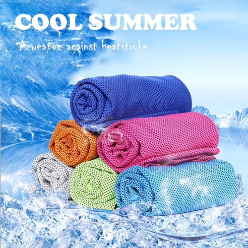 Cooling Towels 10 Pack - Microfiber Neck Towel Set - Red