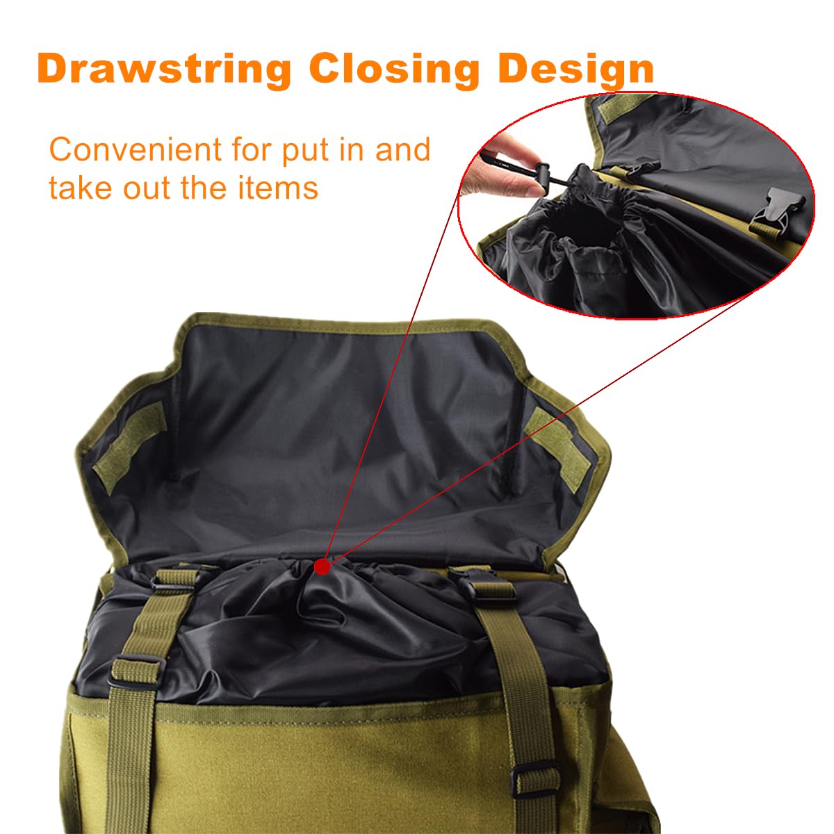 UNISTRENGH Bike Panniers Double Side Tail Bag Waterproof Canvas Bike Rear Rack Bag Large Capacity Cargo Saddle Rack Trunk Equipment Pack for Mountain Bike Riding Cycling (Military Green_50L)