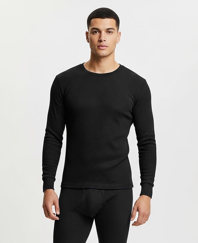 Andrew Scott Men's Traditional Waffle Thermal Underwear Long Sleeve Shirt | Baselayer Crew Neck Top | Multi Packs