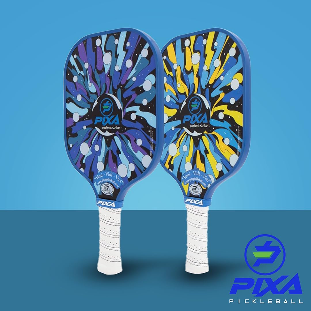 Pickleball Paddles, USAPA Approved Fiberglass Surface Pickleball Set with Pickleball Rackets, Pickleball Paddles Set for Men Women 4 Outdoor Balls & Bag – Radiant Strike by PIXA Pickleball