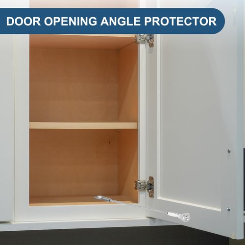 PATIKIL Cabinet Door Restraint 4 Inch, 4 Pack Stainless Steel Hinge Limiter Cable Opening Angle Protector 2mm Dia with Mounting Screws for Limiting Chest Cupboard Door Swing