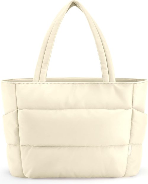 HOTOR Puffer Tote Bag - Multi-Pocket Lightweight Handbag for Women, Nurses | Ideal for Work, Travel & Gym