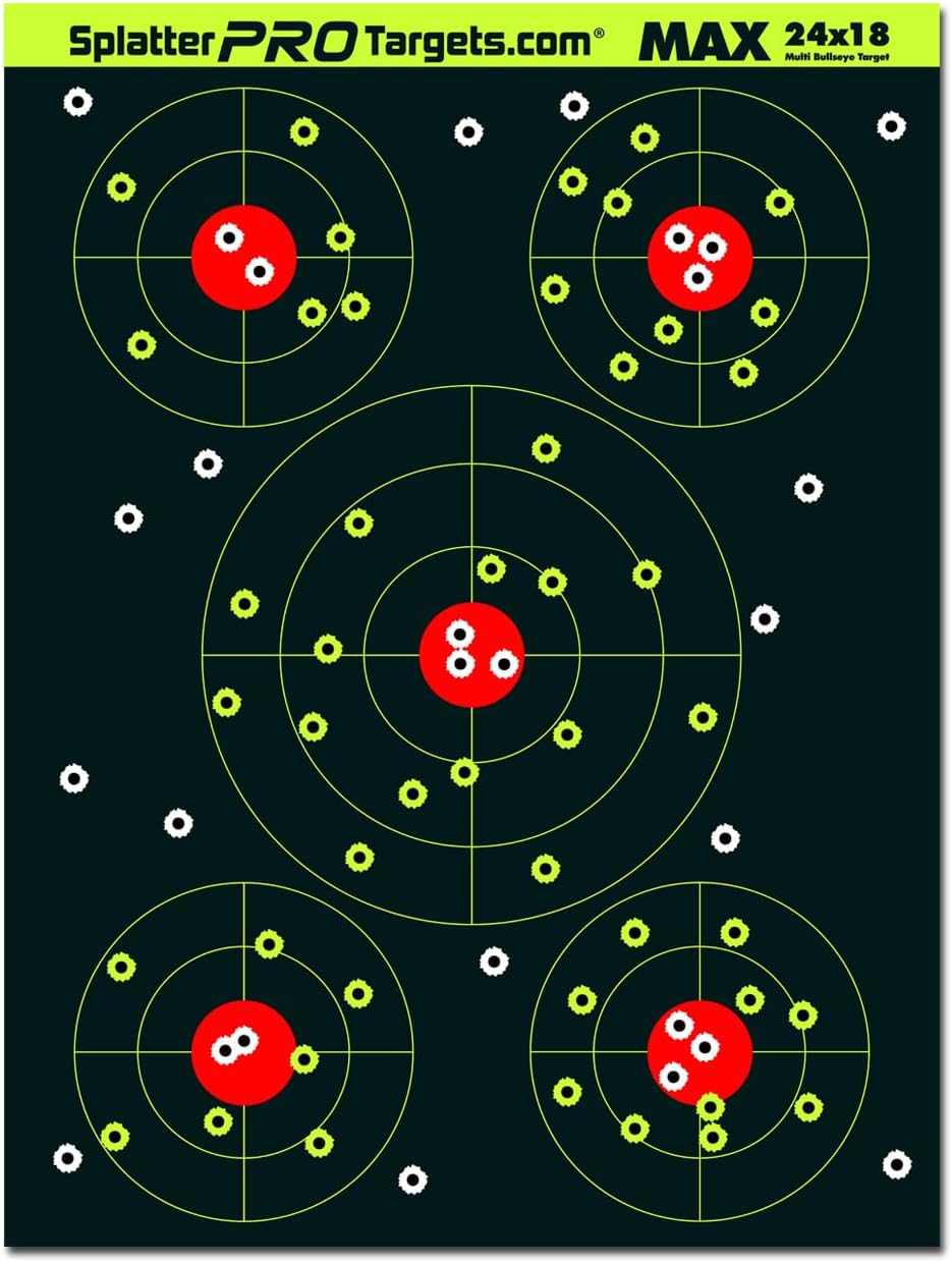 Splatter Targets by [Brand Name] - 18x24 Extra Large, Bright Fluorescent Yellow & White, Fully Reactive for Easy Shot Visibility