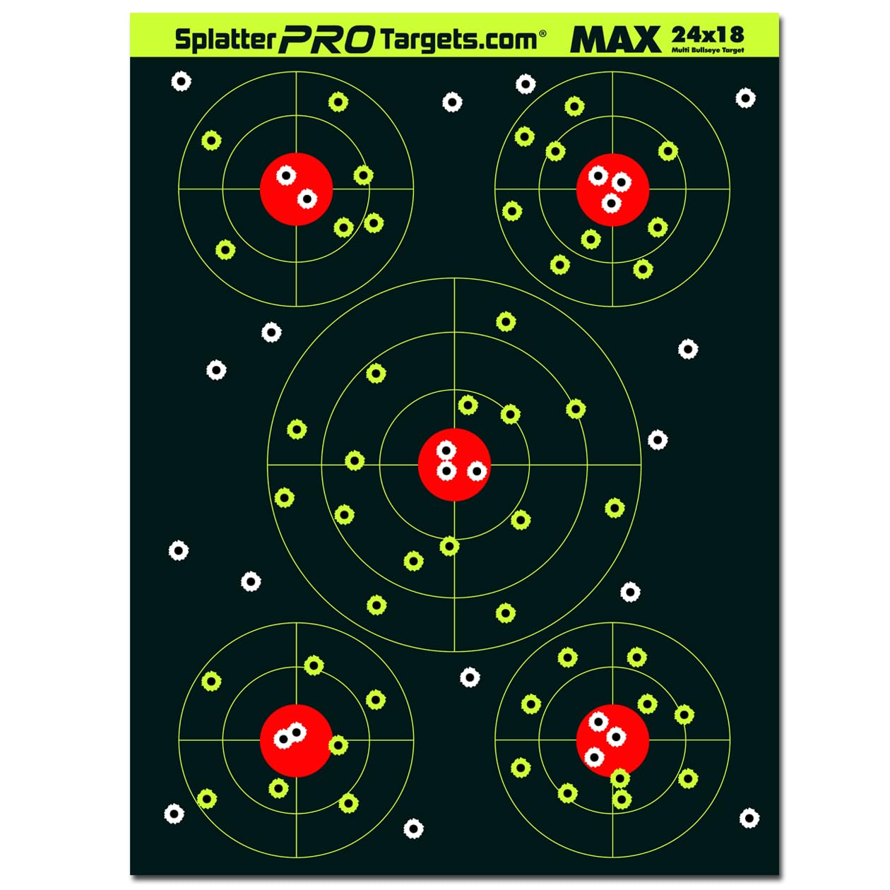 18x24 Extra Large Splatter Targets. Two Color Splatter to Easily See Your Shots! Bright Fluorescent Yellow and White Splatter. (25)