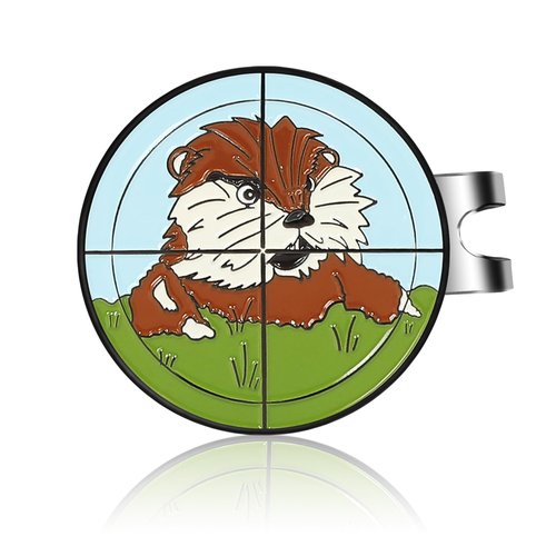 JIAOWEI Bushwood Enamel Golf Ball Marker with Magnetic Hat Clip - Funny Golf Accessories - Premium Gift for Golf Lovers - Gopher