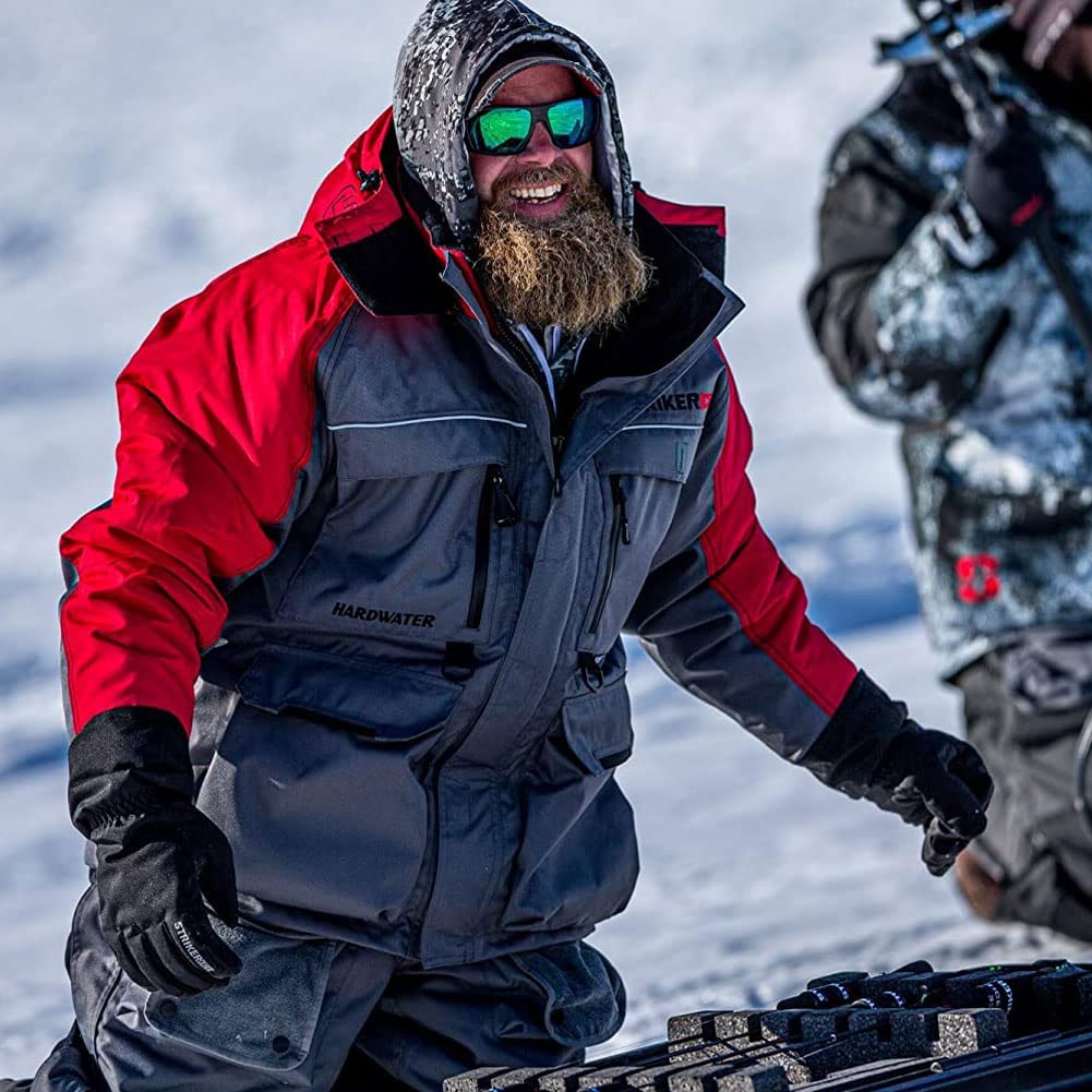 Striker Trekker Rugged Waterproof Breathable Insulated Outdoor Ice Fishing Gloves, Black, X-Large