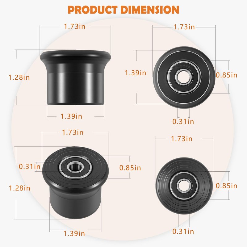 6-Pack Sliding Seat Rollers Replacement for Bowflex Home Gym, Compatible with Blaze, PR1000, Classic, Elite, Motivator 2, Sport & Ultimate 2 Models, Seat Rail Roller Wheels Kit
