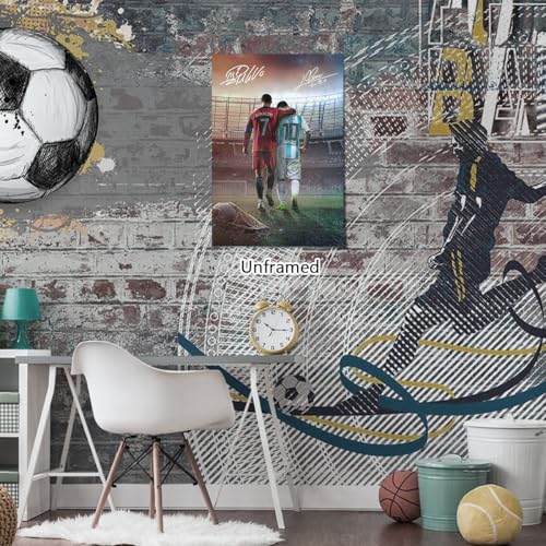 Messi & Cristiano Ronaldo Signed Poster - 12"L x 16"W Unframed