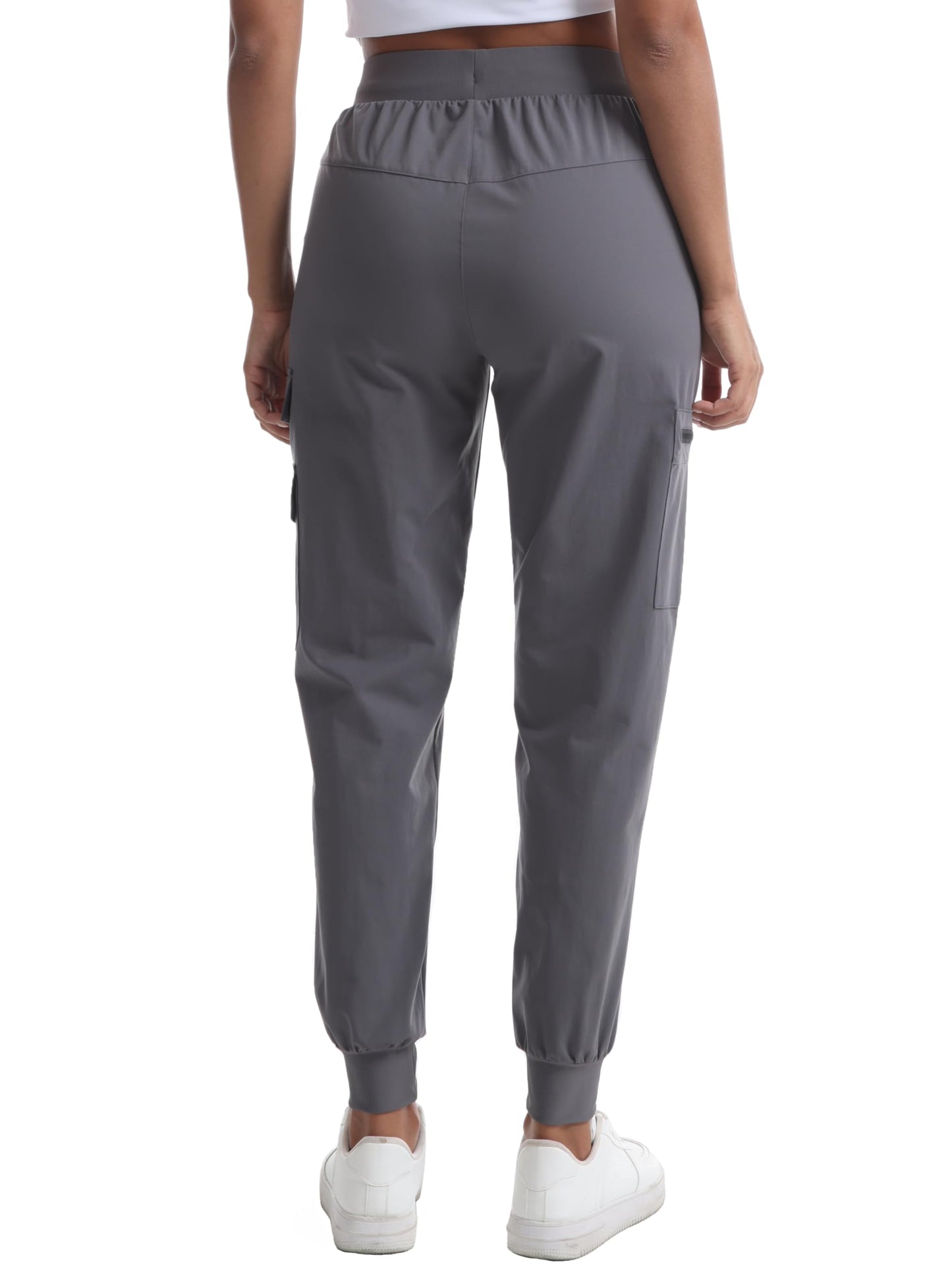 zsenoxaxi Women's Lightweight Hiking Pants - Water Resistant Casual Travel Joggers with Zippered Pockets for Golf Camping(Charcoal Grey,M)
