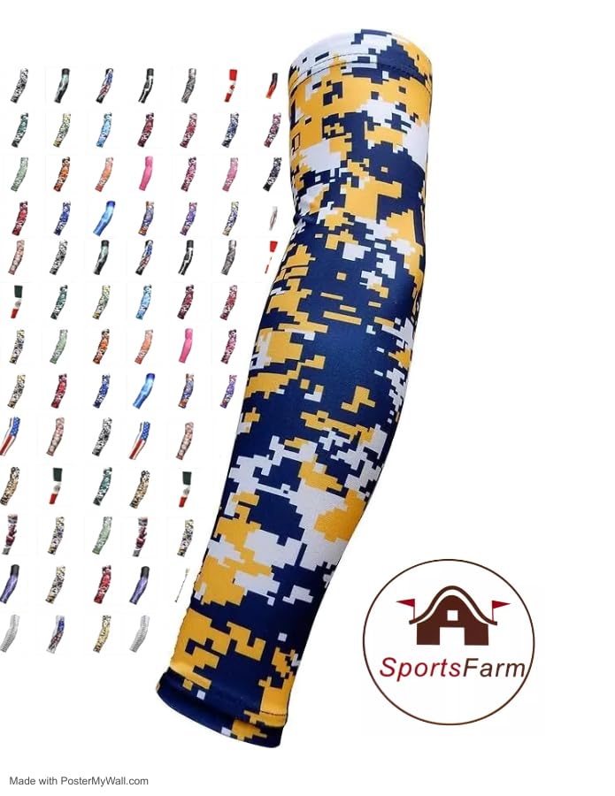 Compression Arm Sleeve - Youth Large with White Baseball Stitches
