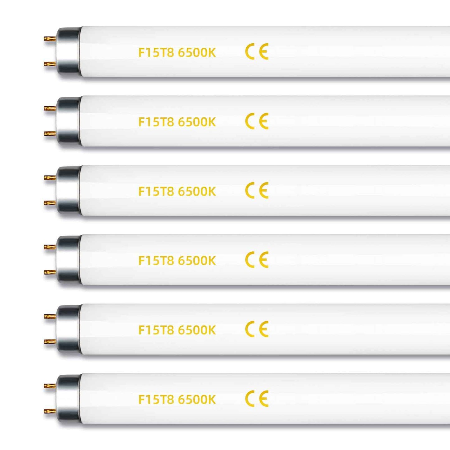 coospider-repta 6 Pack F15T8 18 Inch 15W T8 Fluorescent Replacement Tube Bulb Daylight 6500K Medium Bi-Pin G13 Base 6 Count