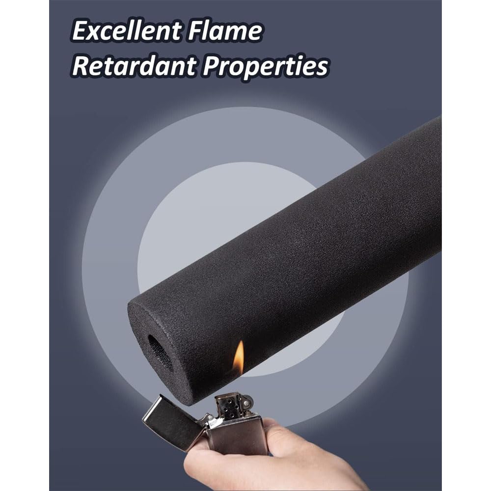 Pipe Insulation Tubing (1" x 3/8" x 6FT), 1" ID Pipe Insulation Foam Tubing, Guitar Stand Foam Tubing, Hollow Tube Covers, Gym Handle Protectors and Roof Racks, Etc. (1" x 3/8")