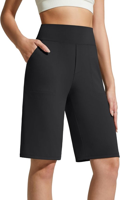 G4Free Women's Bermuda Shorts - Knee-Length Athletic Shorts with Pockets | Casual Comfort