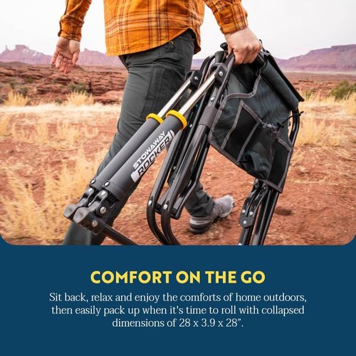 GCI Outdoor Stowaway Rocker - Portable Stealth Camo Folding Chair for Camping & Relaxation