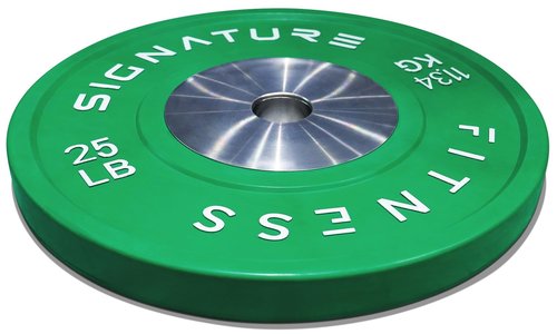 Fitvids 2" Olympic Competition Bumper Plate with Steel Hub, 25 LBS Single, Green