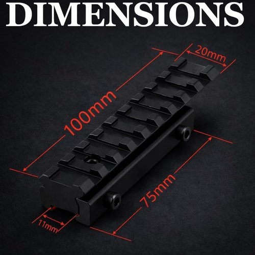 Gotical Low Profile 11mm / 3/8" Dovetail to Picatinny Rail Adapter Converter Durable Item (Pack of 2)