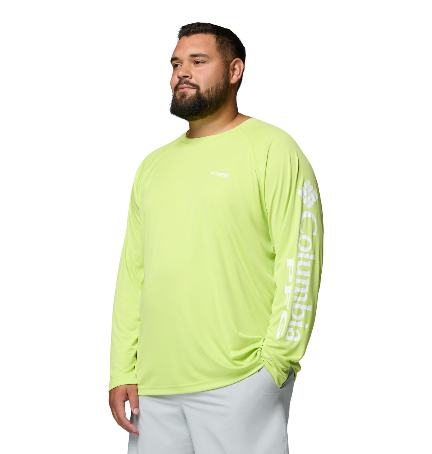 Columbia Men's PFG Terminal Tackle Long Sleeve Fishing Shirt, Voltage/White Logo, 5X