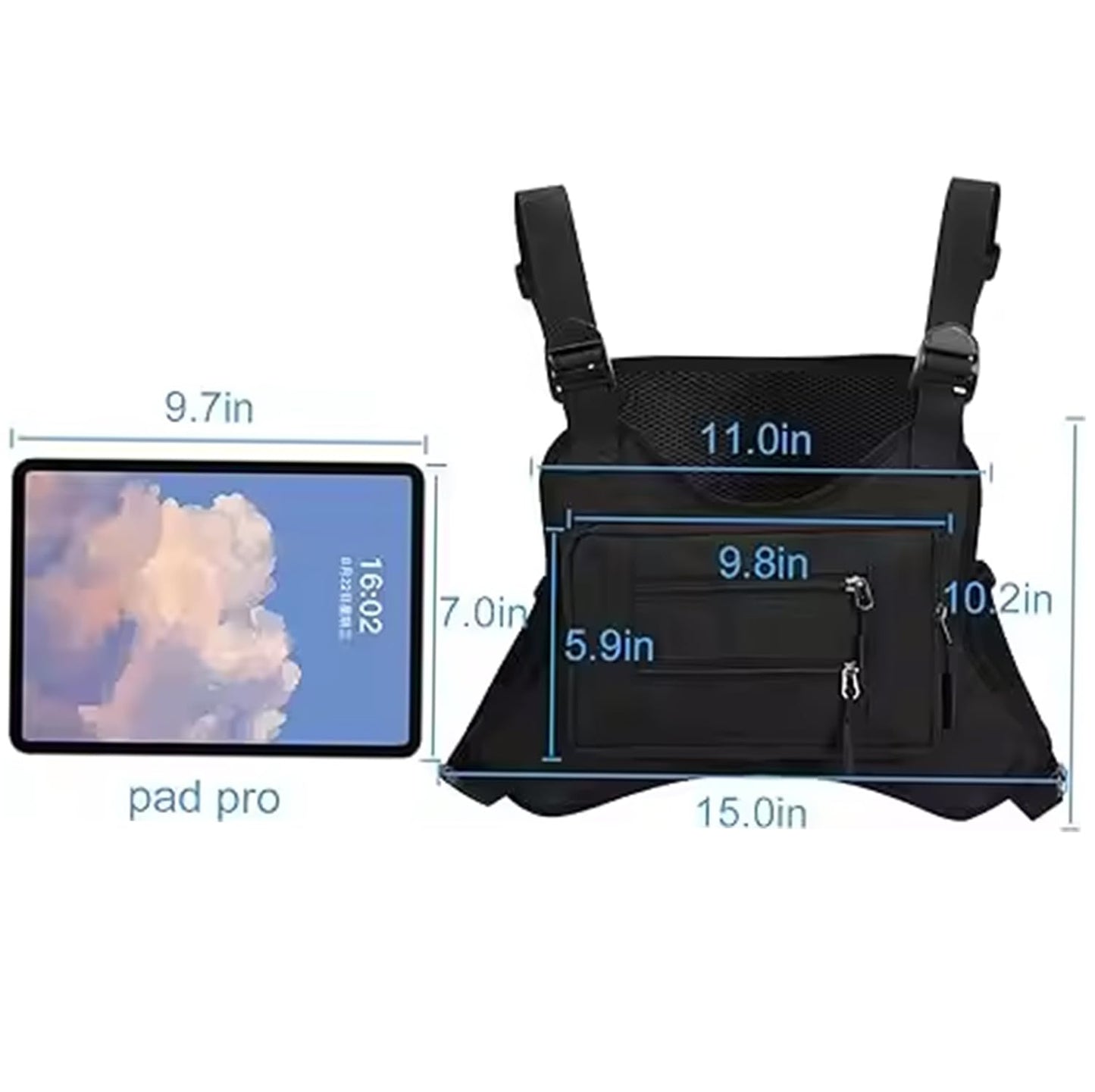 Nhsuzart Sports Chest Bag for Men & Women, Lightweight Front Chest Pack, Outdoor Chest Bag for Men and Women With Pocket & Extra Storage, for Workouts Cycling and Hiking