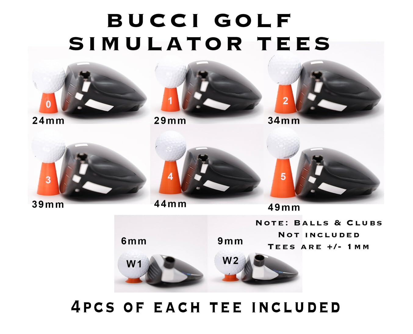 BUCCI GOLF Golf Simulator Tees 32 Piece Set, Visit The Store mor Options and Bulk Quantities