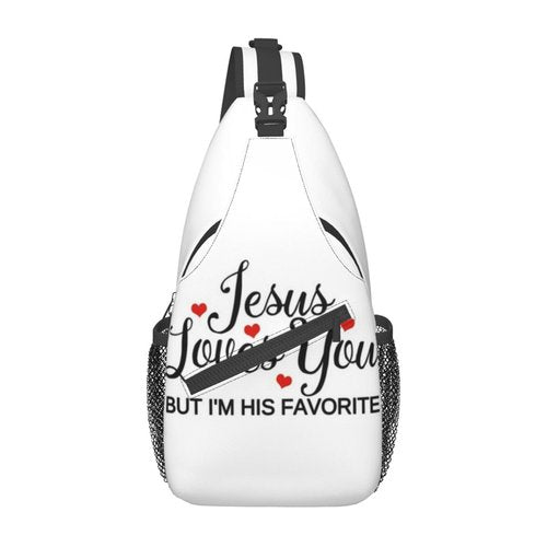 MANQINF Jesus Sling Bag,Casual Crossbody Backpack Shoulder Chest Bag for Women Men Travel Hiking Daypack